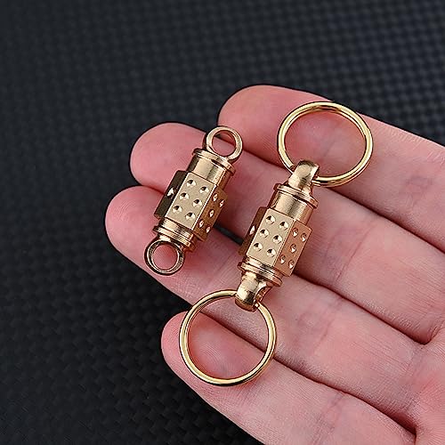 SUNGOOYUE Key Chain Snap Lock Holder, Brass Quick Release Pull Apart Key for Keychains Car House Keys - Image 2