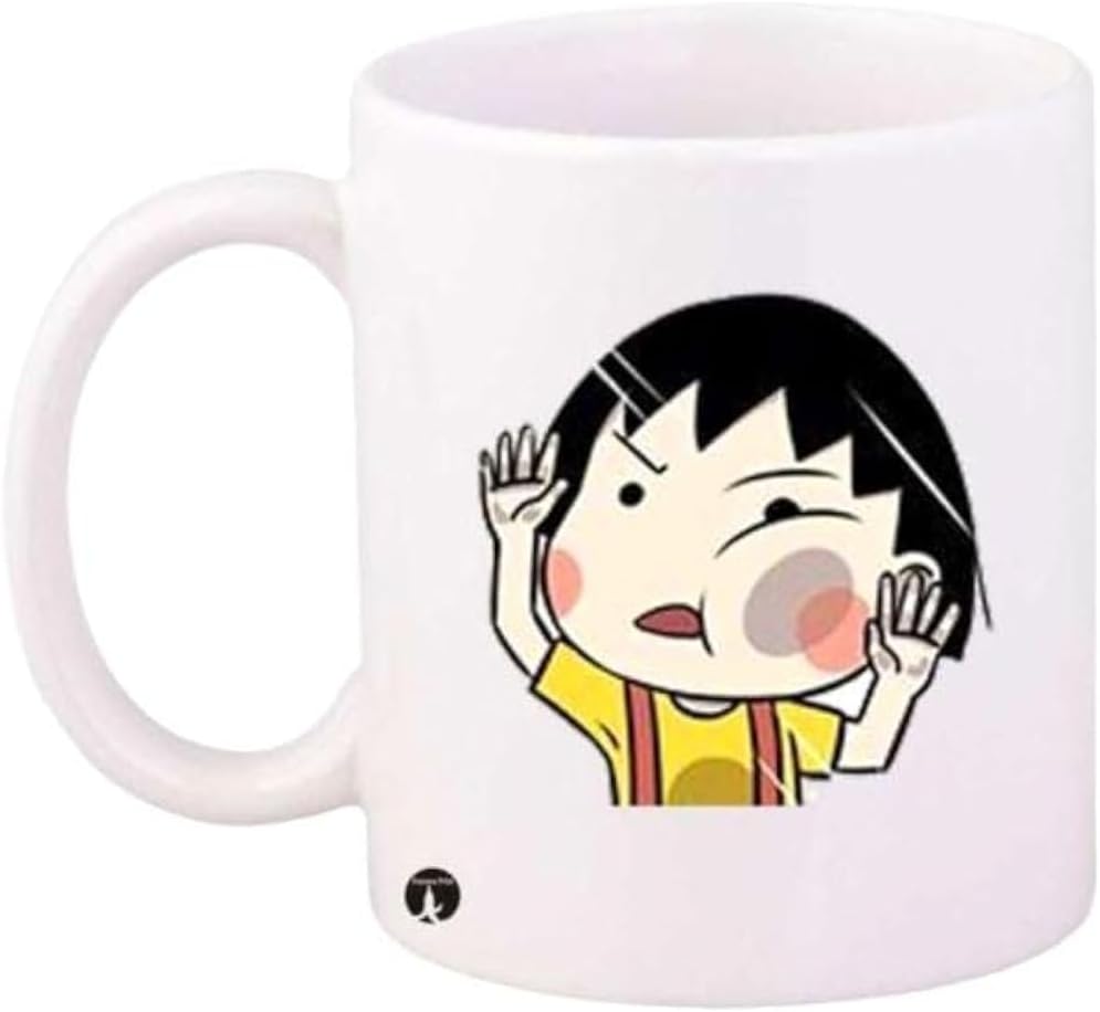 RYN Anime Chibi Maruko Chan Printed Mug White/Beige/Yellow - RYNmg12630