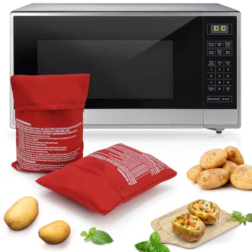 Tashce Mikrowellen Kartoffelbeutel, Mikrowellen-Garer, Kartoffel Tasche, Wiederverwendbarer Mikrowelle Beutel, Mikrowelle Kochbeutel für Kartoffeln, Maiskolben, Kochtasche Mikrowelle (2pcs)