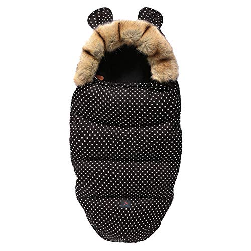 Drizzle Couvertures Emmaillotage Flanelle Extérieure Extérieure Anti-Coup de Couchage Sac de Couchage Imperméable Chaud Pour Infantile Nouveau-Né Garçons Filles 0-36 Mois Bébé Couette (Black)