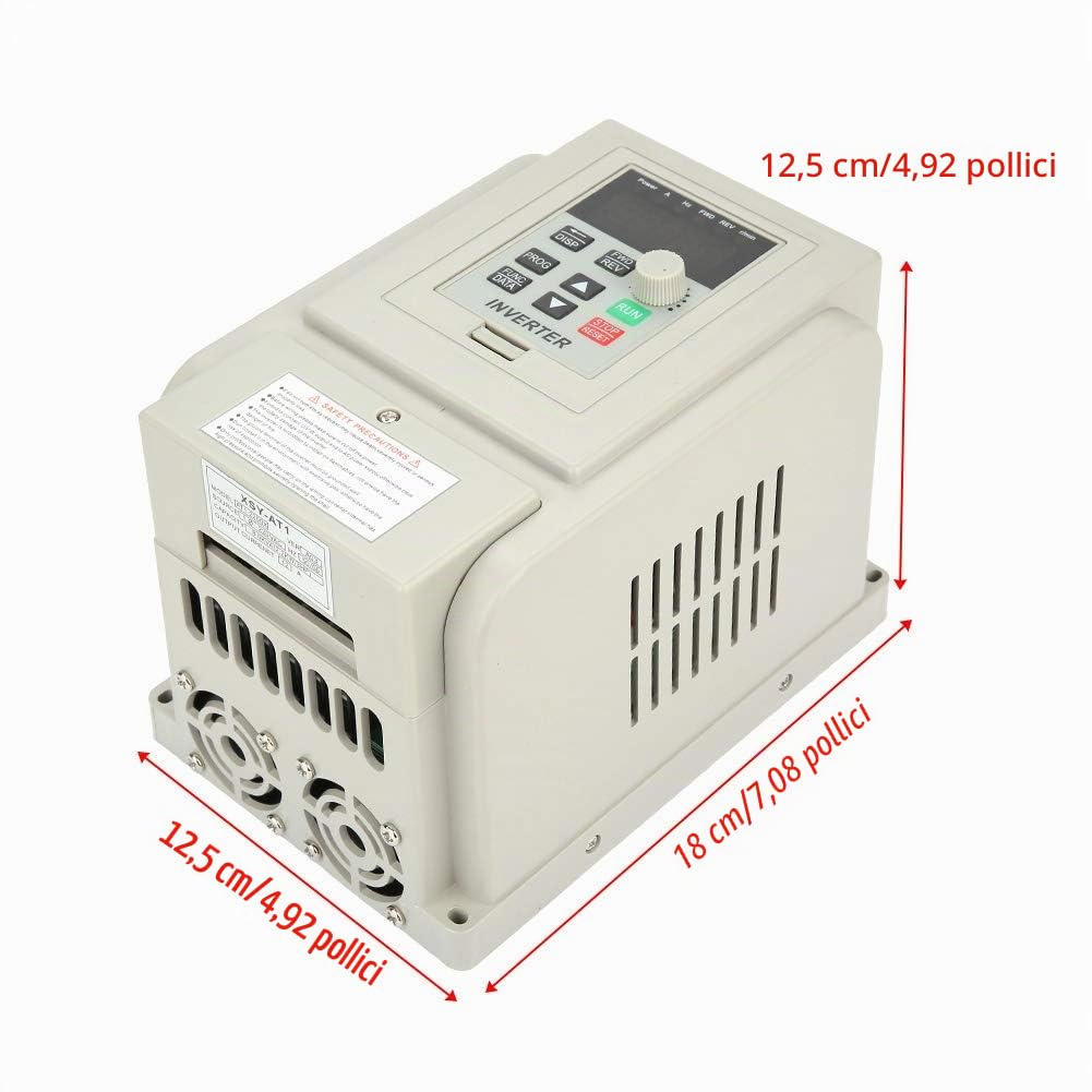 Inverter di Frequenza VFD 2.2kW 220V,Ingresso 220V Monofase Uscita 220V Trifase,Convertitore Di Frequenza Regolatore di Velocità del Motore