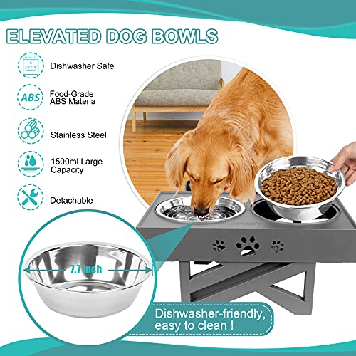 URPOWER-Elevated-Dog-Bowls-Adjustable-Raised-Dog-Bowl-with-2-Stainless-Steel-15L-Dog-Food-Bowls-Stand-Non-Slip-No-Spill-Dog-Dish-Adjusts-to-3-Heights-28-8-12for-Small-Medium-Large-Dogs-and-Cats