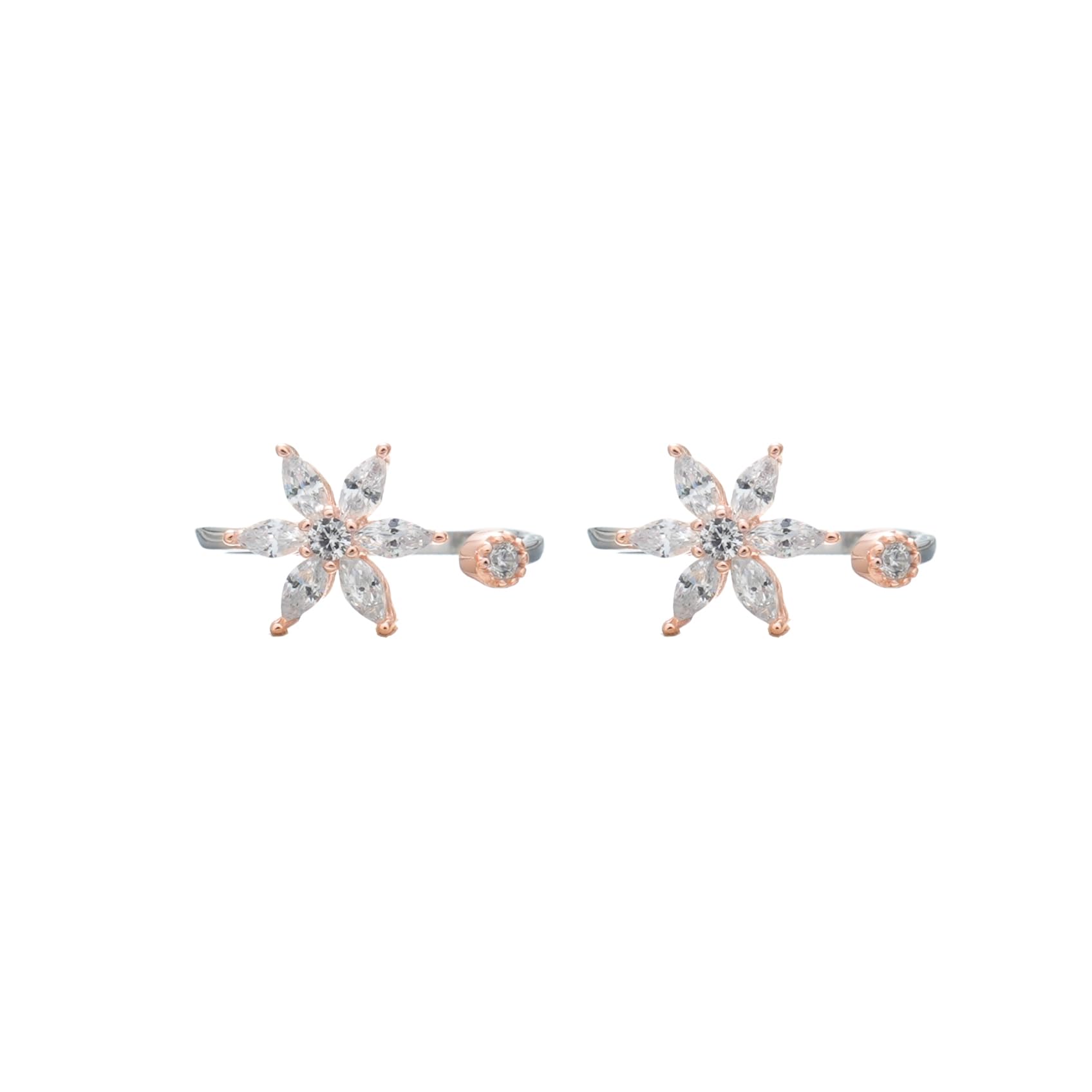 tassya Crystal Leaf Design Toe Rings, Adjustable, Set of 2-picture-27