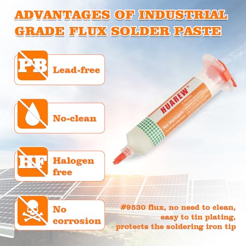 Image of 30mL No-Clean Solder Flux Lead-Free Solder Flux with 2 Metering Tools for LED SMD PCB BGA Electronic Soldering (1.62 oz /46 g)