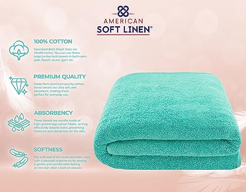 image for American Soft Linen Oversized Bath Sheet 40x80 Extra Large for Bathroo