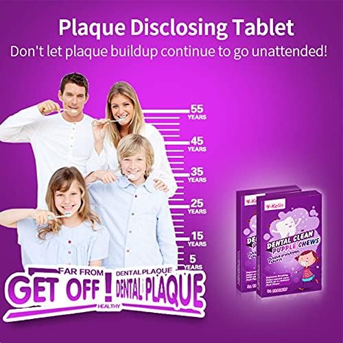 Image of Dental Plaque Disclosing Tablets for Kids & Adults - Showing Plaque by Changing Color - Helps Teach Brushing Habits for Clean Teeth - 108Count