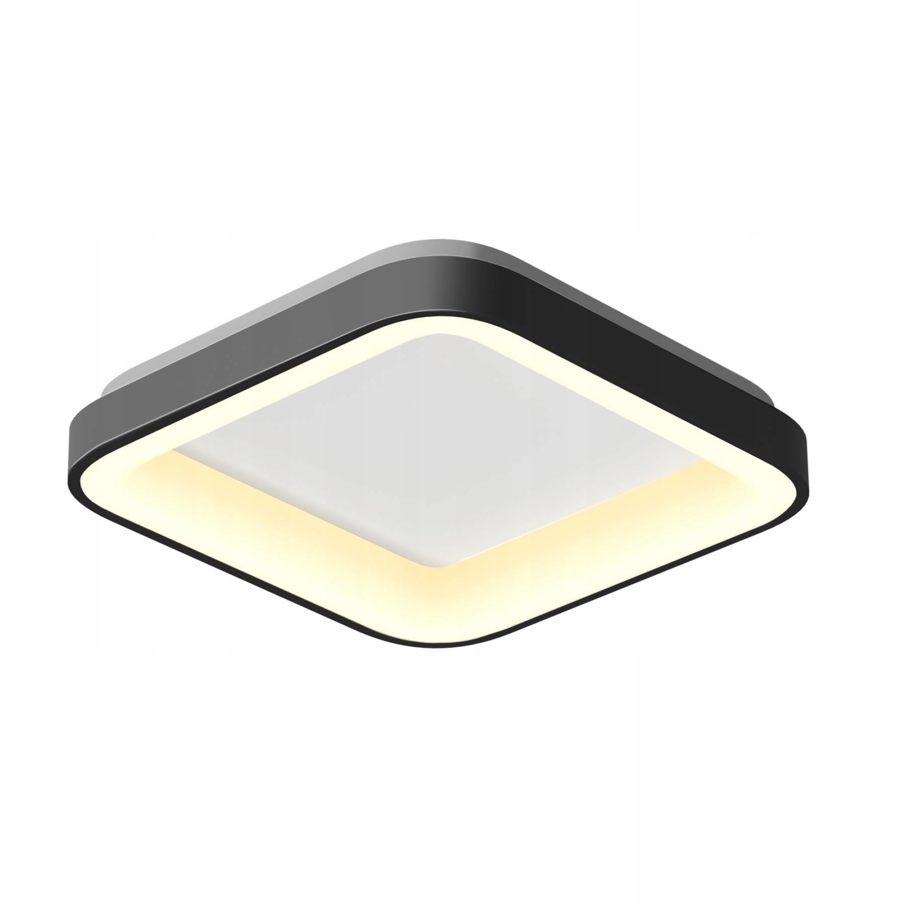 Plafon ściemniacz timer LED Videx 72W natynkowy czarny 45 cm 4700lm + pilot