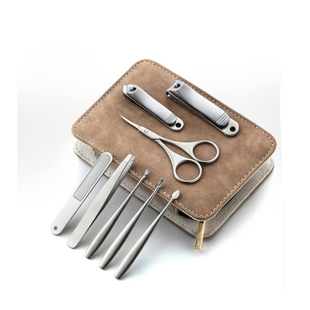 Higher Than Ever Stainless Steel Nail Clipper Pedicure Set with Scissor Tweezer Professional Cover Manicure Tools