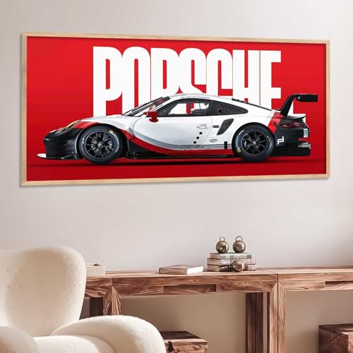 Image of walllane Big Porsche 911 GT3RS Car Framed Posters Gift Items for Boys Room Wall Decoration Bedroom Living Room Office Studio Decor | Car Poster Frame for Wall Decor Set Of 1Size(10 x 19 inch)