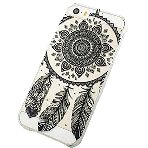 Acefast INC   Carcasa de plástico para iPhone 5, 5S, 5C, 6 y 6Plus, diseño étnico, para iPhone 5 y 5S, color negro