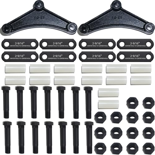 OZISENS Trailer Axle Equalizer (14Pcs Nylon Bushings,14Pcs Bolts,14Pcs Nuts) 256L Shackle Kit for Double Eye Leaf Springs 3500 lbs to 5200 lbs Axles Tandem Axle Trailer Shackles Equalizers Kit