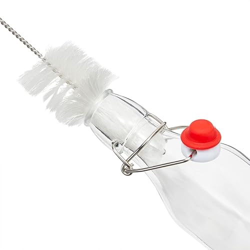 Miniatura 8 de Botellas de vidrio de 8 onzas con tapón para zumos, vainilla, salsas y aceites (paquete de 6 más cepillo de limpieza)