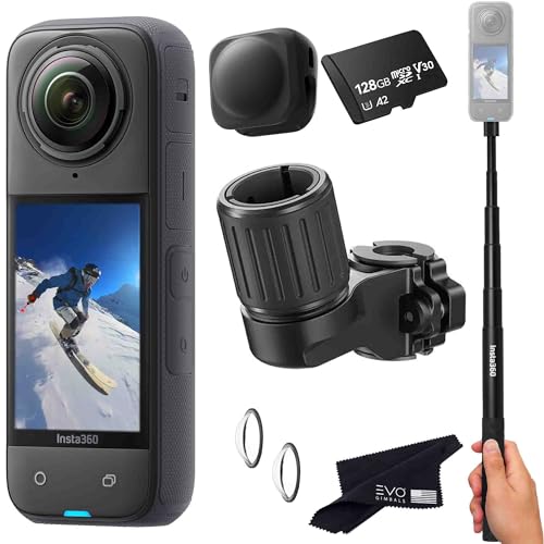 Insta360 X4 �X�L�[�o���h�� - �h��360�A�N�V�����J�����A1/2�C���`48MP�Z���T�[�t���A8K 360 HDR�r�f�I | �o���h���ɂ̓X�L�[�|�[���}�E���g�A�C���r�W�u���Z���t�B�[�X�e�B�b�N�A�����Y�L���b�v(128GB)