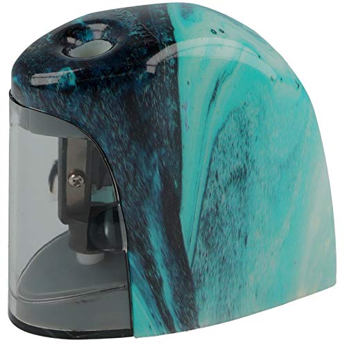 Westcott Sacapuntas eléctrico Pouring Art y Mármol con recipiente, alimentado por batería, sacalatas E-55060 BLUE