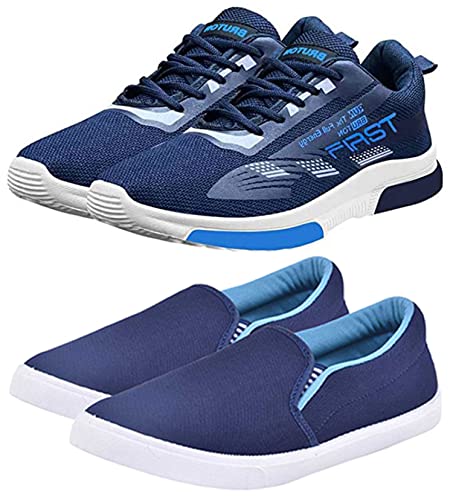 Image of BRUTON Shoes for Men's | Light Weight, Comfortable & Trendy | Soft Insole | Casual and Stylish Shoes for Running (Pack of 2 Combo)
