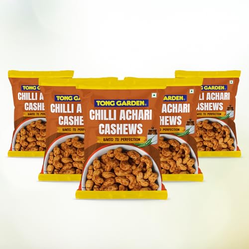 Image of Tong Garden 30g Chilli Achari Cashews | Spicy & Tangy Cashews with Bold Seasoning | Protein-Rich Healthy Nuts | Perfect for Snacking & Parties - (Pack of 5)