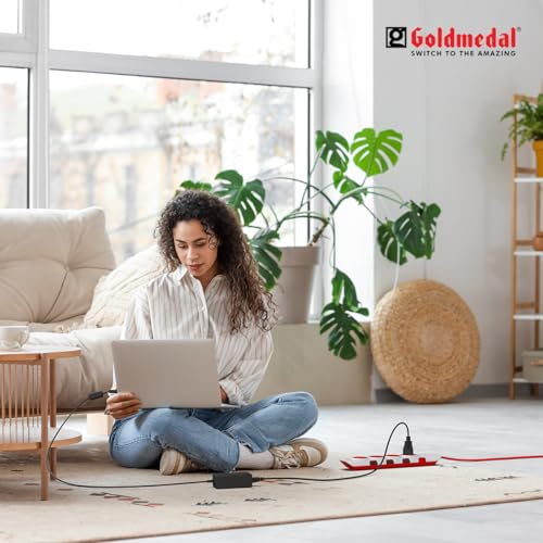 Goldmedal I-Design 4X1 Power Strip With 4 International Sockets,Master Switch,Indicator And 2-Meter Power Cable –White,Pack Of 1,Made With Fire-Retardant Material,Suitable For All Type Plugs,240Volts (Image - 6)