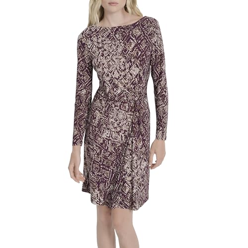 Robe manches longues DKNY col torsadé : le style chic sans effort en 46