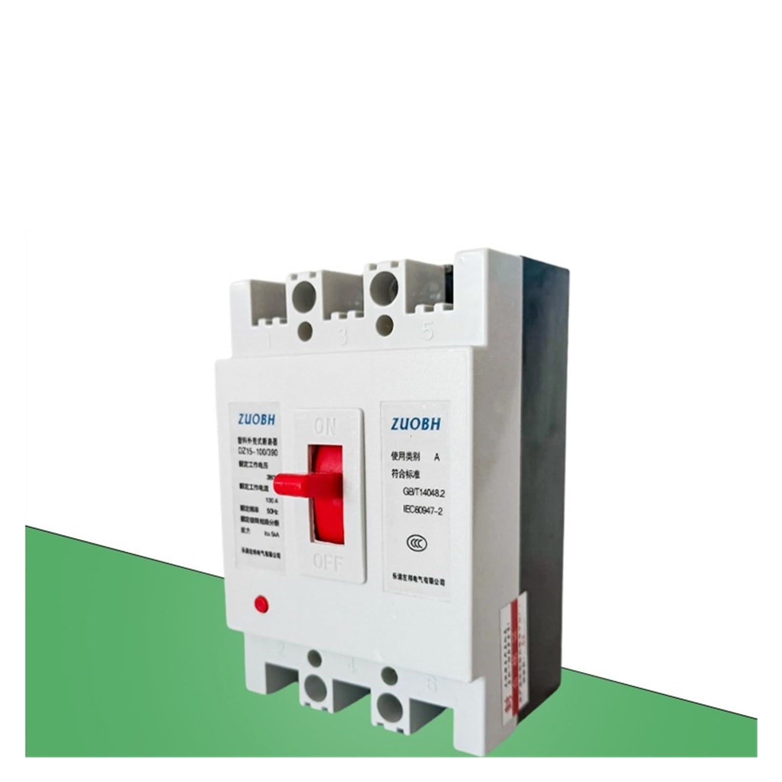 interruttore automatico, 40A100A Protezione da sovraccarico e cortocircuito con custodia trasparente DZ15-40 Interruttore pneumatico trifase a tre fili(DZ15 100/390 63A)