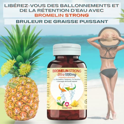 Bromélaïne Drainante Forte - Bromélaïne Drainante Pure Haute Dosage 5000 Gdu Avec Pissenlit D'action Anti-cellulite Et Detox 120 Comprimés 1000 Mg - ImmunoSTRONG – Image 4