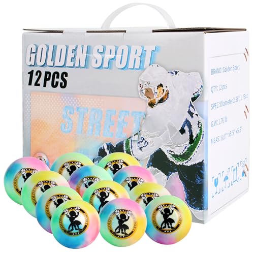 Street Hockey Balls - Official Outdoor Roller Balls for Indoor Games, Ideal for Sports Enthusiasts 12 Pack(Cloud Coloured)