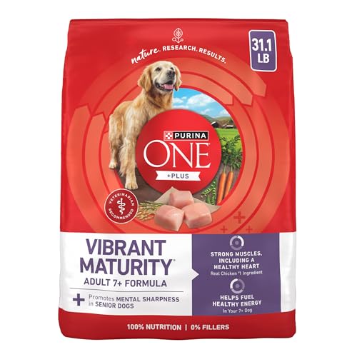 Purina ONE High Protein Dry Senior Dog Food Plus Vibrant Maturity Adult 7 Plus Formula - 31.1 lb....