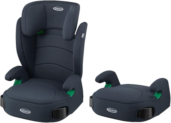 GRACO(グレコ) ジュニアシート ブースターシート シートベルト固定 ジュニアプラスネクスト R129適合 3歳半頃~12歳頃まで カップホルダー付 背もたれ取り外し可 (アビスネイビー) 2187304 - 1