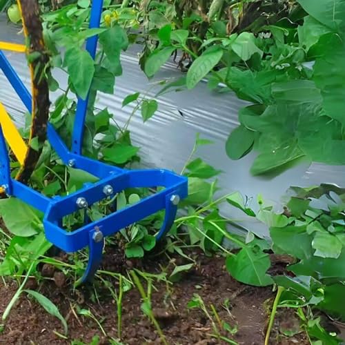Mischief Green Manual Wheel Hoe (Cycle Kolpe) Push Type Weeder Tiller with 3 Attachments, Can be Used for Loosening The Soil, Digging The Trench & Weeding, Wheel Hoe for Agriculture
