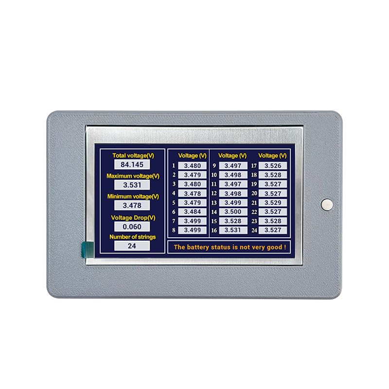 24S Monitor baterii, Wyświetlacz napięcia akumulatora litowego, 4.3 cala Tester napięcia ogniw LiFePO4 Li-Ion LTO, Miernik napięcia baterii z pomiarem w czasie rzeczywistym