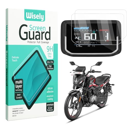 Image of Wisely Pack 2 - Screen Guard for HERO GLAMOUR X 125 (2025) Bike - TFT Display Digital Meter Protector - HD Clear, Full Cover - Easy Installation Kit - GlamourX Instrument Cluster Accessories