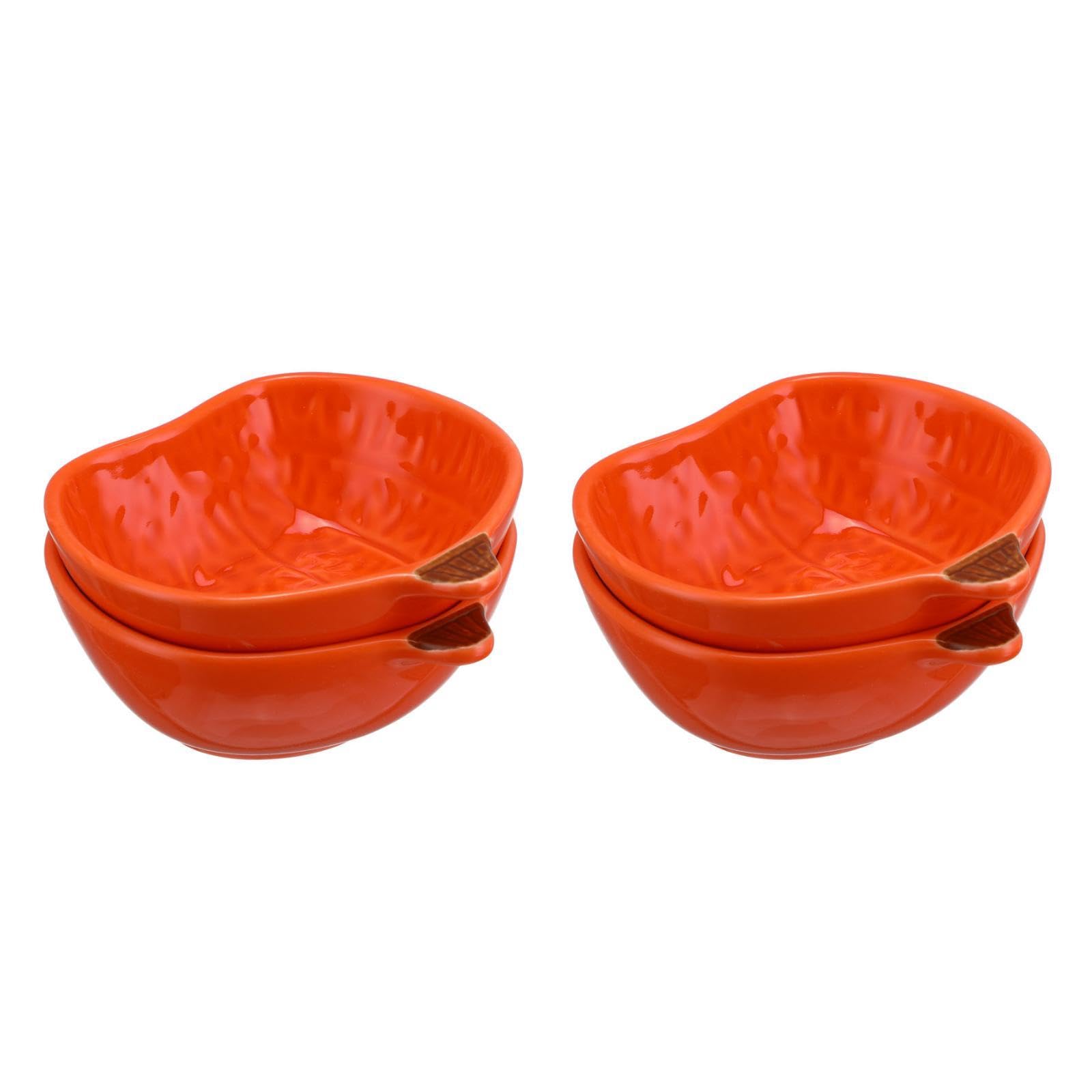 DOITOOL Lot de 4 petits ramequins en céramique pour la cuisson, les citrouilles