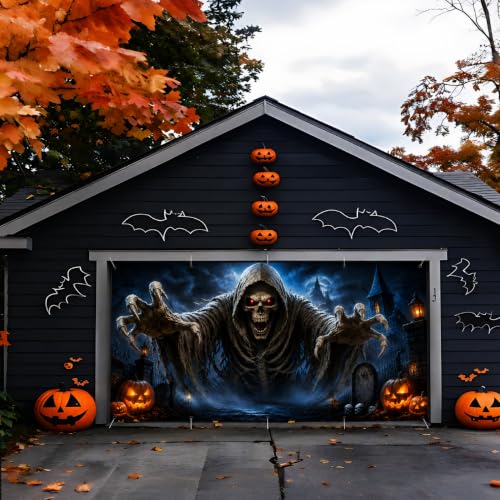 7 x 16 ft Halloween Garage Door Decorations Halloween decorations Witch Door Cover, Hanging Banner, Cauldron Backdrop Mural for Home, Outdoor, Indoor, Spooky Party, Wall, Window - image 5