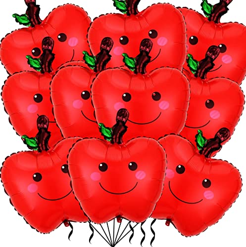10 Pack Gaint Apples Balloons 18 Inch Cute Apples Balloons for Fruit Back to Shool Theme Birthday Party Decorations Supplies
