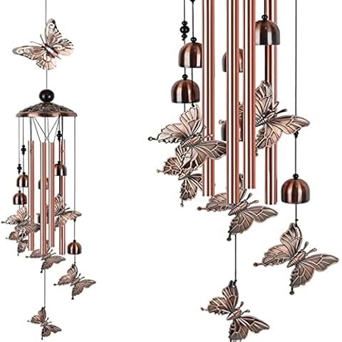 Butterfly Wind Chimes Brass Wind Chimes Sympathy Wind Chimes Outdoor Gifts for mom Wind Chimes Garden Wind Chimes Decorative Items Outdoor Patio Decorations Cover
