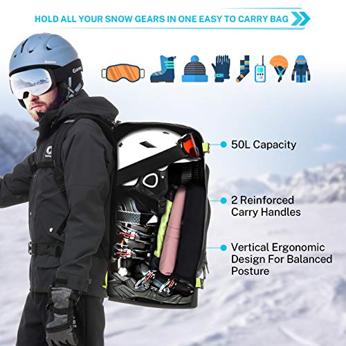 Gonex 50L Ski Boot Bag Backpack, Waterproof Travel Snowboard Boot