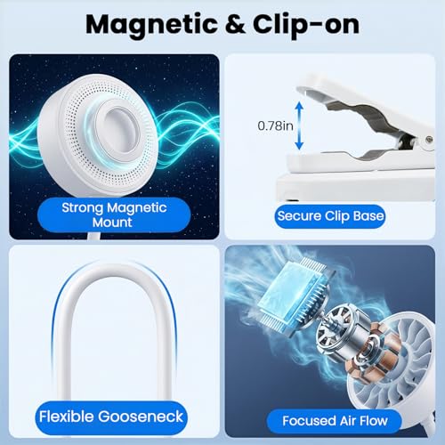 Image of ZORBES Mini Clip Fan, Ice Cooling, 3 Speeds, Rechargeable Phone Stand
