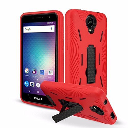 BLU Advance A6 Case, BLU Studio Mega S610P Case, BLU Studio XL 2 S0270UU Case, Premium Rugged Heavy Duty Drop Proof Case with Kickstand for BLU Studio XL 2 S0270UU-RED