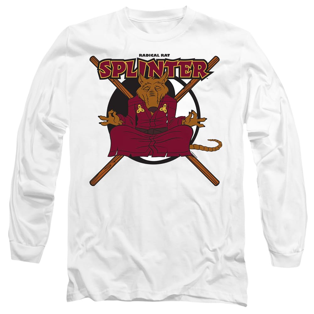 Teenage Mutant Ninja Turtles Radical Rat Splinter Men's Long Sleeve T-Shirt White Medium NICK319-UKAL-65