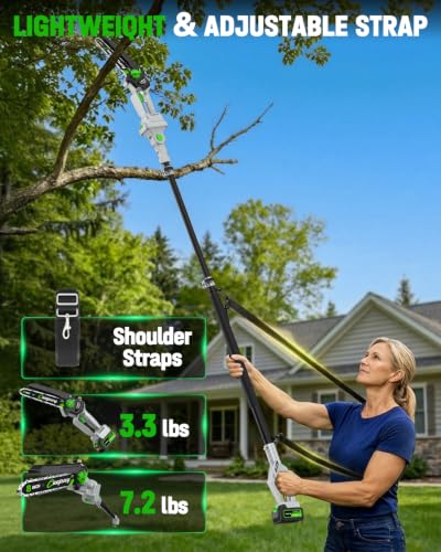 Image of CEEPUY 2-in-1 Brushless Electric Pole Saws for Tree Trimming,8 Inch Cordless Mini Chainsaw with Extension Pole and 2 x 4000mAh Batteries, Pole Chain Saw Gift for Men Dad Husband Fathers Gardener 2026