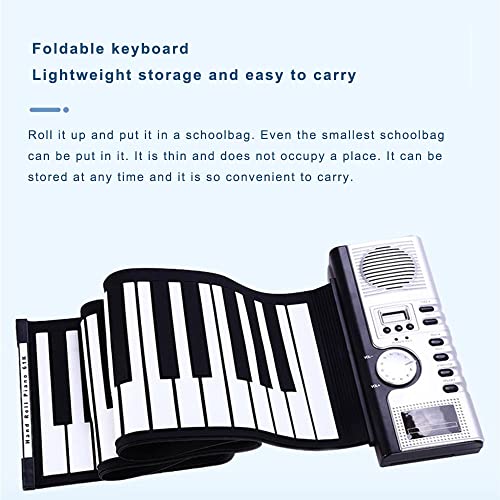 YUKM Roll Up Piano Portable Hand Roll Piano, Clavier de Piano Pliable pour Enfants et débutants (61 Touches, Argent) - Les Beatles, Paul McCartney, John Lennon, RIngo Starr, George Harrison YUKM Roll Up Piano Portable Hand Roll Piano, Clavier de Piano Pliable pour Enfants et débutants (61 Touches, Argent) – Image 8