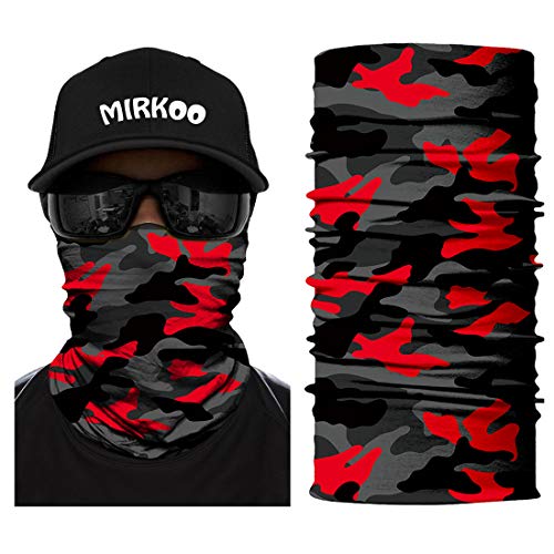 MIRKOO Camo Outdoor Face Mask, Breathable Windproof Motorcycle Seamless Tube Half Face Mask for Hiking Dust UV Sun Protection ATV Fishing Riding Hunting Motorcycles Face Masks for Men Women Teens(745)