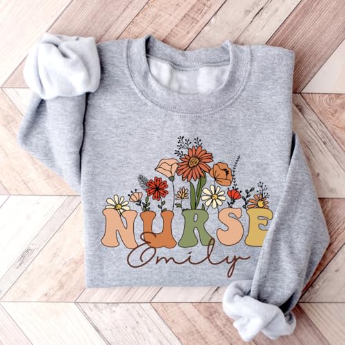 Personalized Nurse Sweatshirt, RN Crewneck Sweatshirt, Gifts for New RN, Nurse, Vlentine's Day, Women2