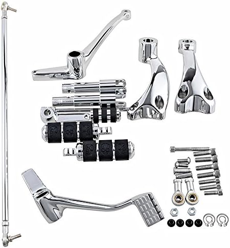 Astra Depot Forward Controls Chrome Complete Assembly Compatible with Harley Sportster XL 1200 883 Pegs Levers Linkages & Hardware