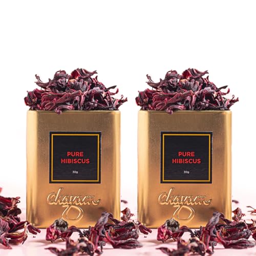 Image of CHAYAM Hibiscus Flower Tea - 30gm each | Pure Dried Hibiscus Flowers Loose Leaf Herbal Tea | Caffeine-Free | Rich in Vitamin C & Antioxidants - pack of 2