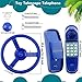 Restroma 4 Pack Playground Accessories for Kids Outdoor Playground Steering Wheel Priate Ship Wheel Plastic Telephone Phone Toy Swing Set for Playground Backyard Playhouse Tree House (Green,Blue)