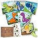 6 STK. Holzpuzzles für Kinder ab 3 Jahr Farbige Dinosaurier Wooden Jigsaw Puzzle Bunte Steckpuzzle Pädagogisches Montesorri Spielzeug Puzzlespiel Geschenk Set