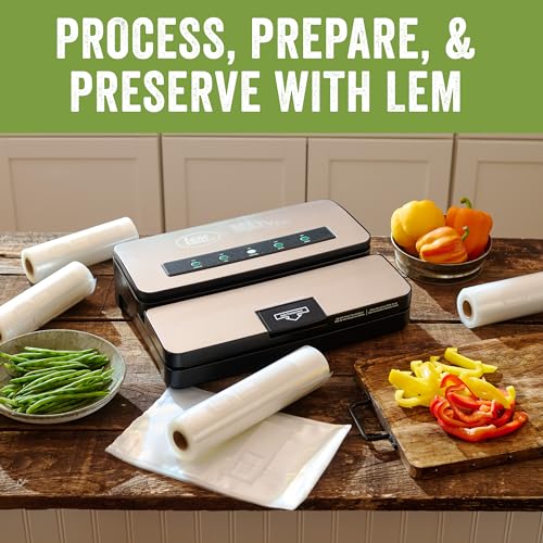 Image of LEM Products MaxVac Vacuum Sealer Bag Roll, 8 inch x 20', 2 Count | Make Custom Sized Bags for Food Storage, Puncture Resistant, Compatible with Major Vacuum Sealer Brands
