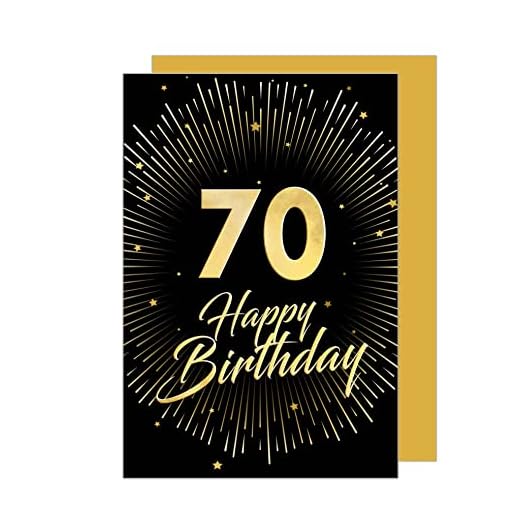 Edition Seidel Tarjeta de felicitación de 70 cumpleaños con sobre para hombre y mujer (GZ345-70 SW023)
