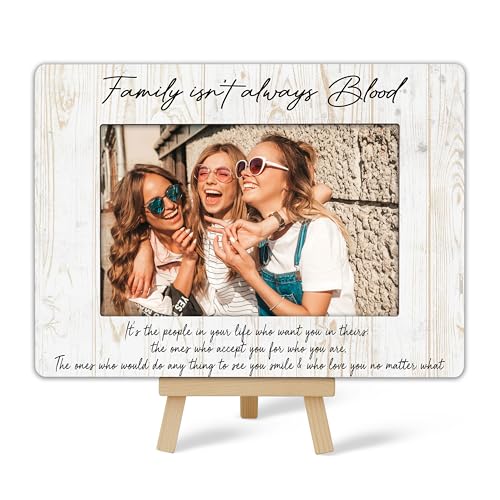 Fahdatzh Best Friend Picture Frame, Friends Frame, Family Isn't Always Blood, Birthday Graduation...