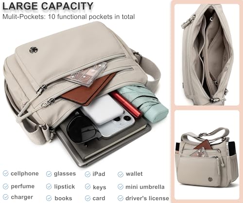 Image of Pealwel Casual Crossbody Bag with Anti Theft Pocket - Women Lightweight Water-Resistant Purse Bag